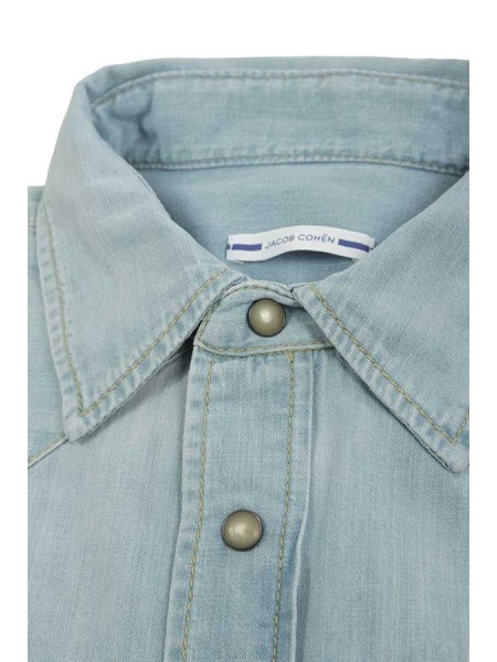 Camicia Jacob Cohen Western in Light Blu